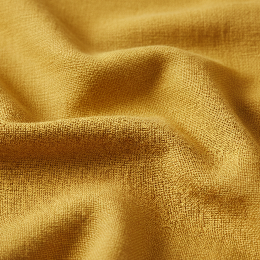 100% linen fabric Medium weight 180gsm Prewashed - Curry yellow Solid color TL123