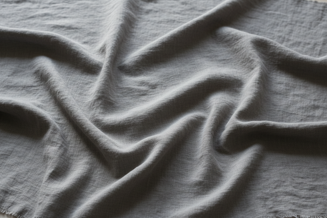 100% linen fabric Medium weight 180gsm Prewashed - Solid color gray