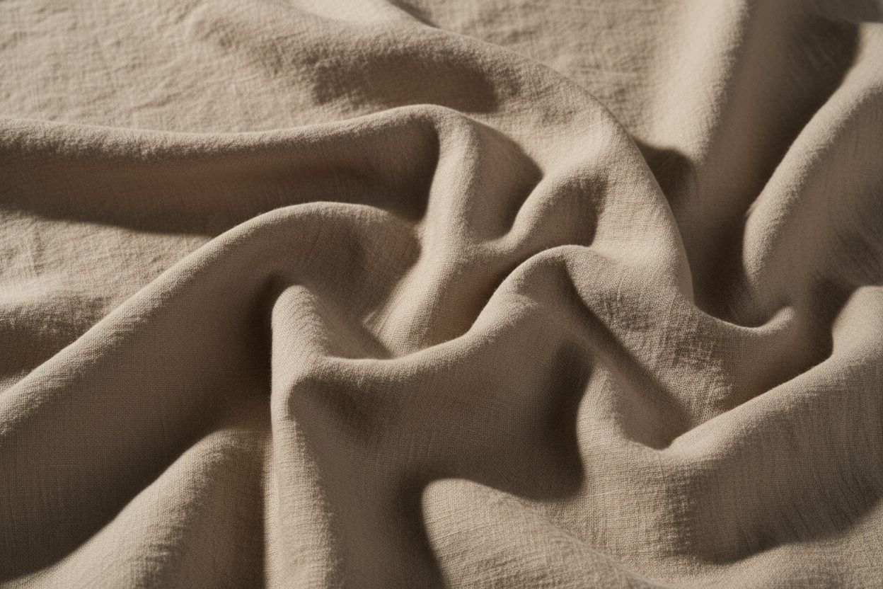 100% linen fabric Medium weight 180gsm Prewashed - Solid color taupe