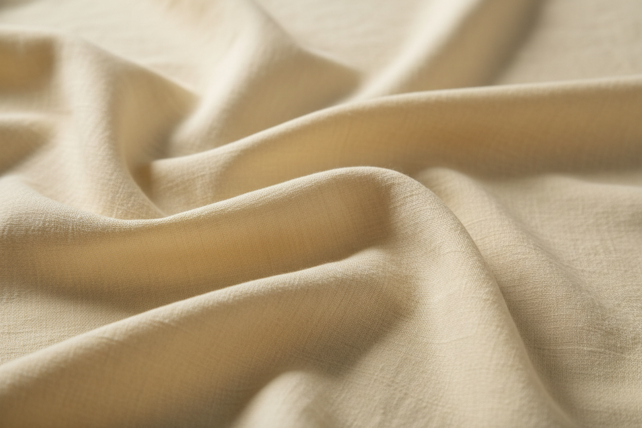 100% linen fabric Medium weight 180gsm Prewashed - pale yellow Solid color