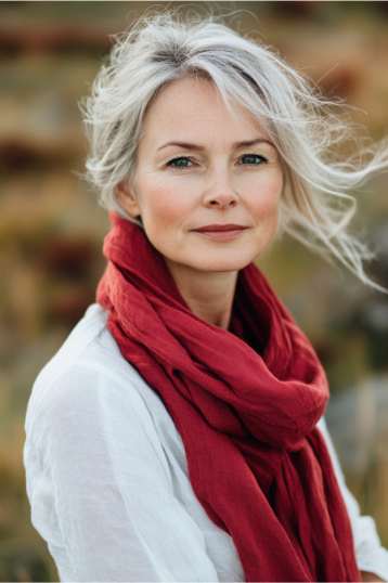 Red Unisex Linen scarf