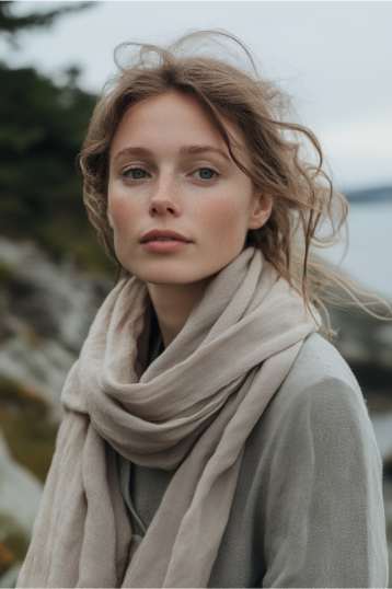 Natur - Unisex Linen scarf