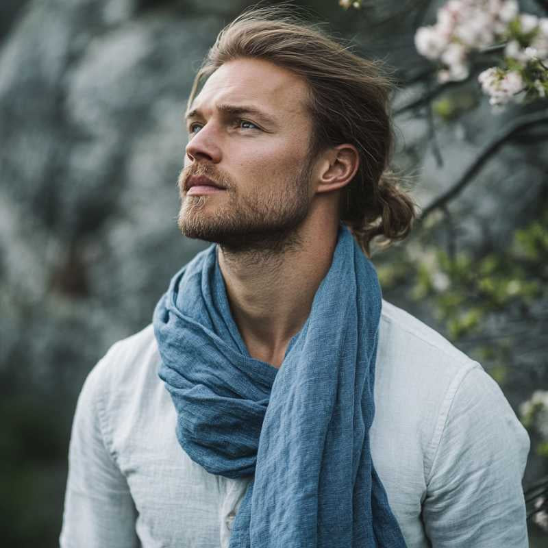 Sky Blue - Unisex Linen scarf