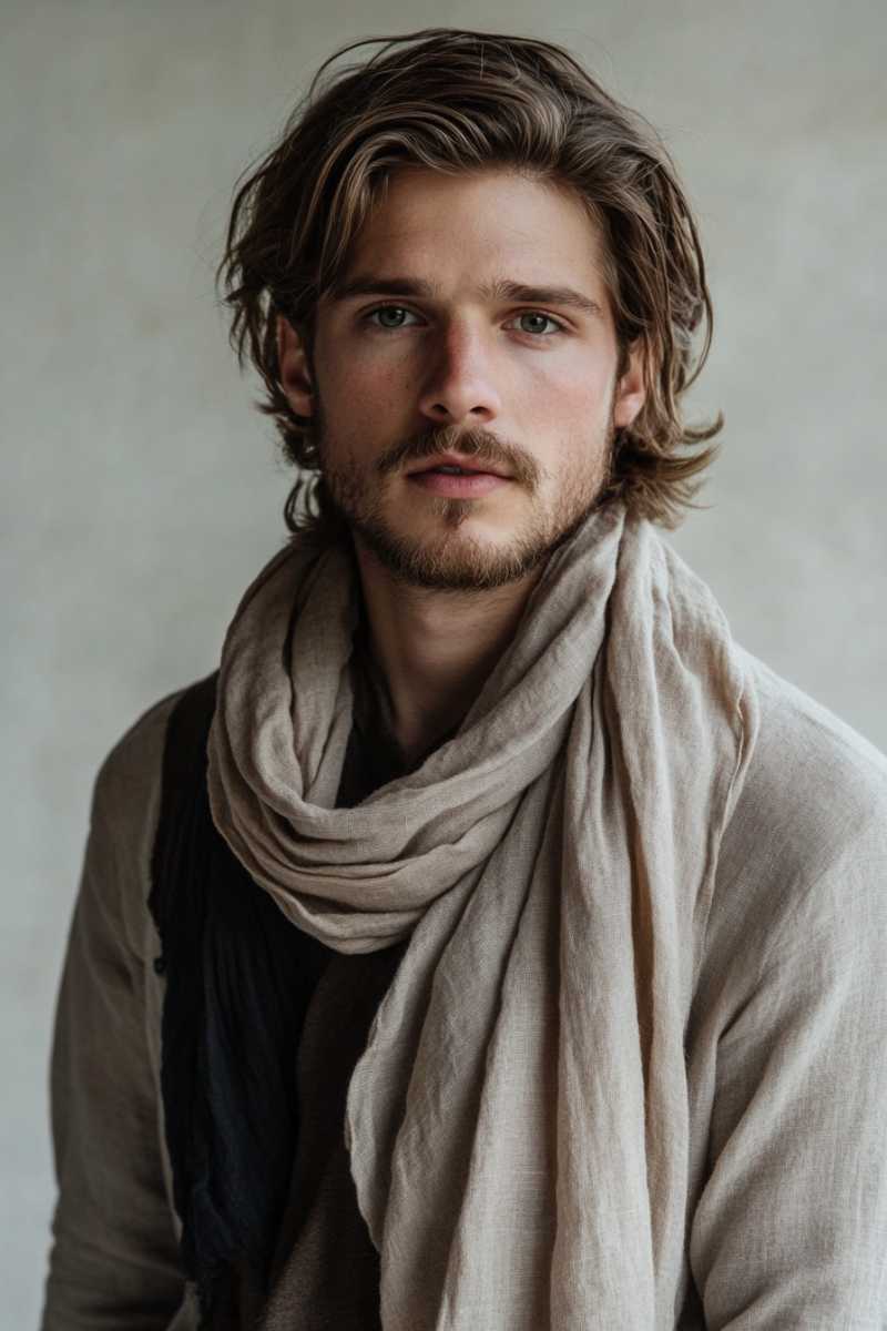 Natur - Unisex Linen scarf