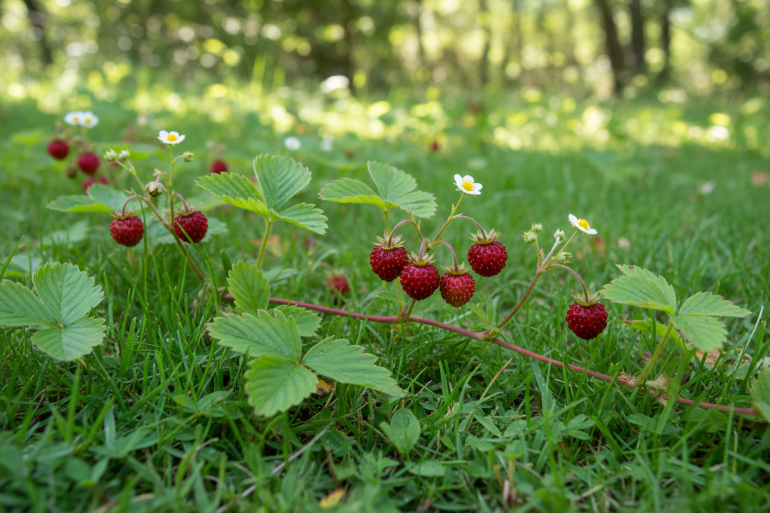 Berries Necklaces Made of Summer: How a Wild Strawberry Field Became My Sweetest Print Pattern