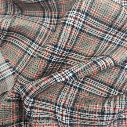 Premium Linen Gingham Fabric in brown black white |  multicolor check T124