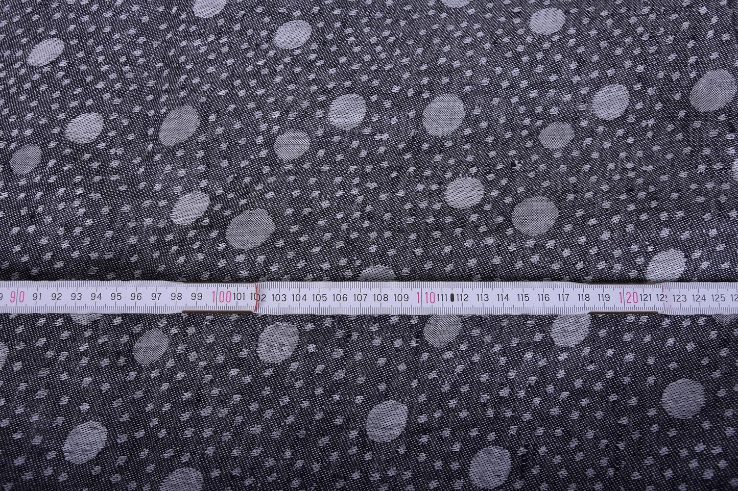 100% linen fabric Medium weight 190gsm. Black grey polka dots reversable double side. flax  for crafting, table linen, napkins, jackets etc