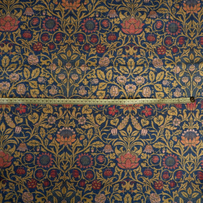 William Morris Blue tapestry 100% LINEN Fabric, British design linen floral upholstery home textile Victorian fabrics