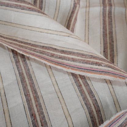 Premium Linen striped Fabric in red navy white | Medium weight multicolor stripes  Copenhagen Stripe for clothing home textile