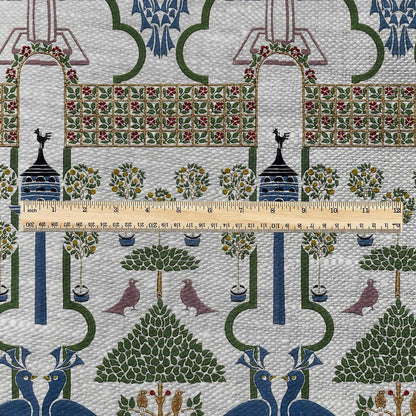 100% linen fabric - The Squire's Garden by Voysey - Victorian Art crafts - Historical pattern home decor dress making 3621