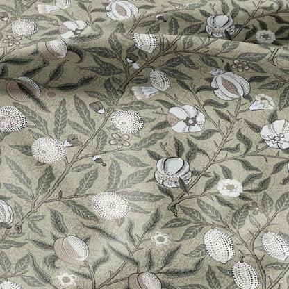 William Morris Fruits 100% LINEN Fabric - British linen floral upholstery - lemon Pomegranate home textile Victorian fabrics khaki 3191