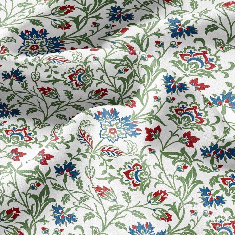 100% LINEN Fabric William Morris Bretwood print - British linen floral upholstery home textile Victorian fabrics 3150