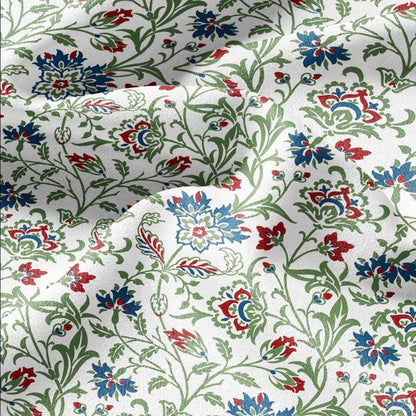 100% LINEN Fabric William Morris Bretwood print - British linen floral upholstery home textile Victorian fabrics 3150