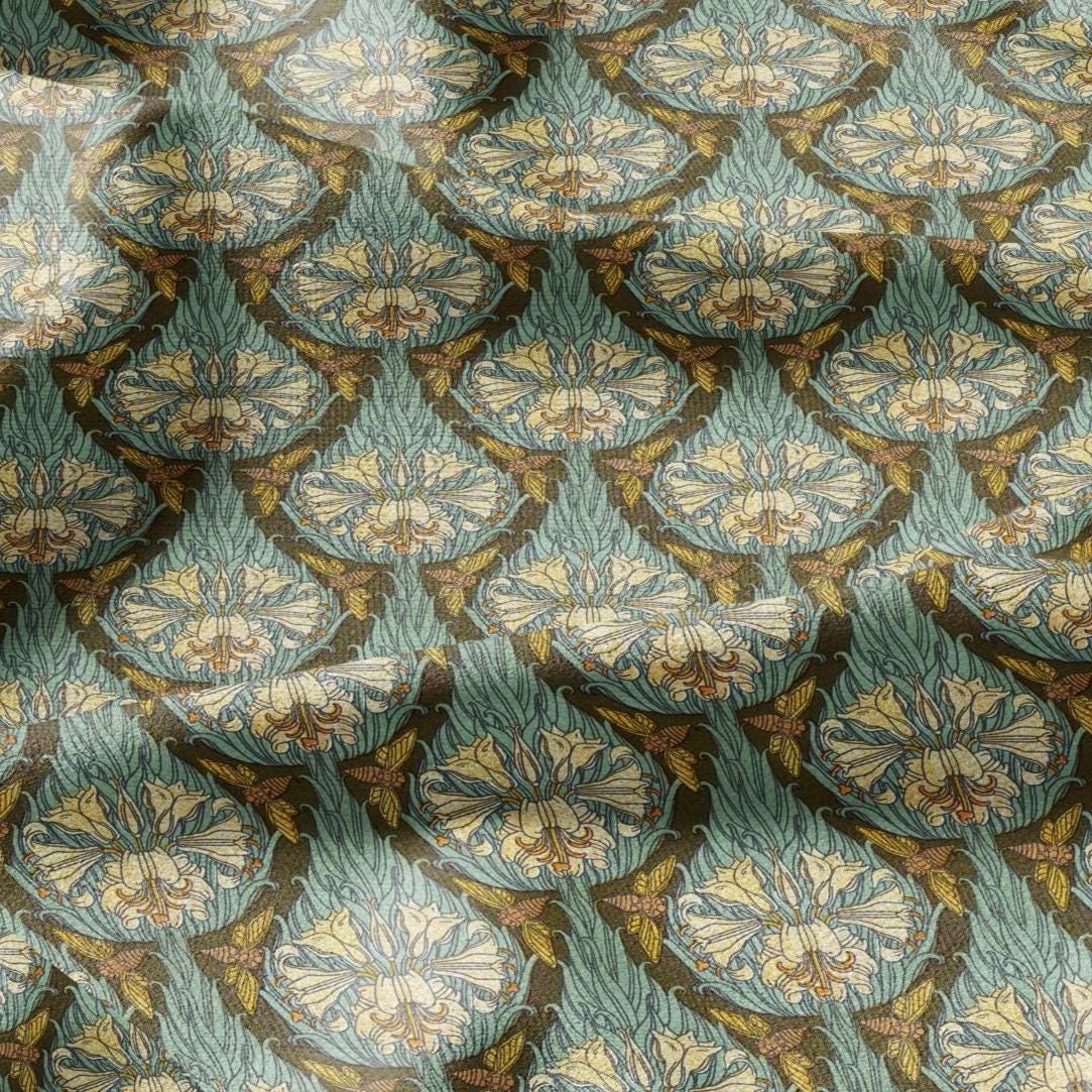 100% linen Cicada prints fabric for Curtain Upholstery Cushion - Butterfly floral print fabric for dress making sewing