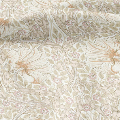 100% LINEN fabric - William Morris Pimpernel beige - British Victorian flax - sewing upholstery home decor or clothing 3848