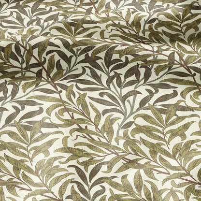 William Morris Willow Bough  100% LINEN Fabric - British linen floral upholstery home textile Victorian fabrics khaki 3220