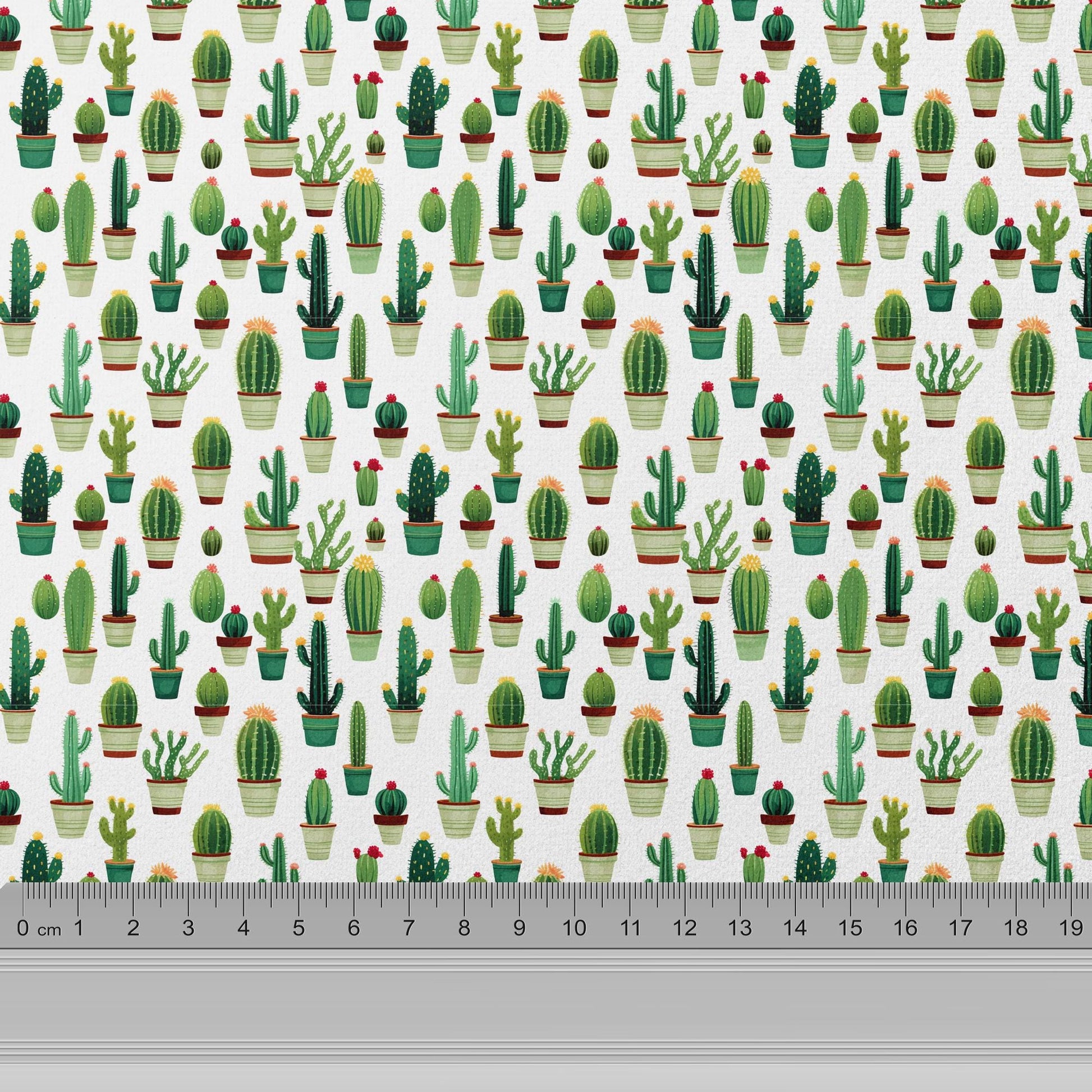 100% LINEN Fabric green Cactus - botanical flax fabric Greenery print upholstery dressmaking clothing - Tropical Floral flax Spring fabric