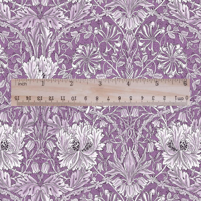 100% linen fabric William Morris Honeysuckle pale purple print - Victorian Art crafts - Historical  upholstery dress making 3282