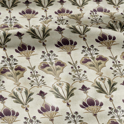 100% LINEN Fabric queen Victoria print linen - regency linen botanical fabric for upholstery home decor dress making