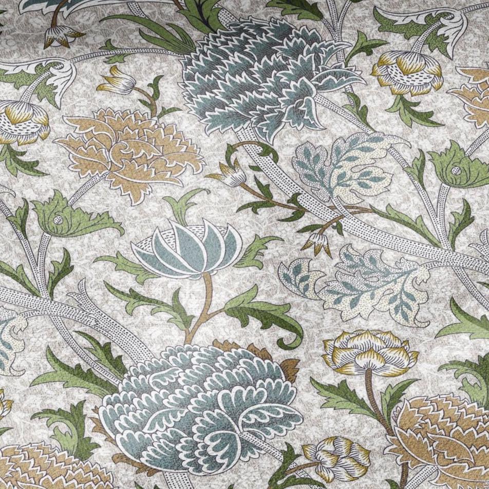 100% linen fabric William Morris Cray blue print - Victorian Art crafts linen Fabric - Historical pattern fabric upholstery dress making