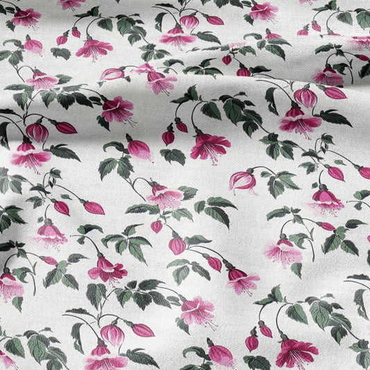 100% LINEN Fabric Fuchsia linen - red purple white green floral fabric for upholstery home decor dress making 2377