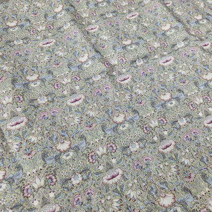 William Morris Loddon grey green print on 100% LINEN - Victorian Art crafts linen Fabric - botanical Historical upholstery home textile 2552