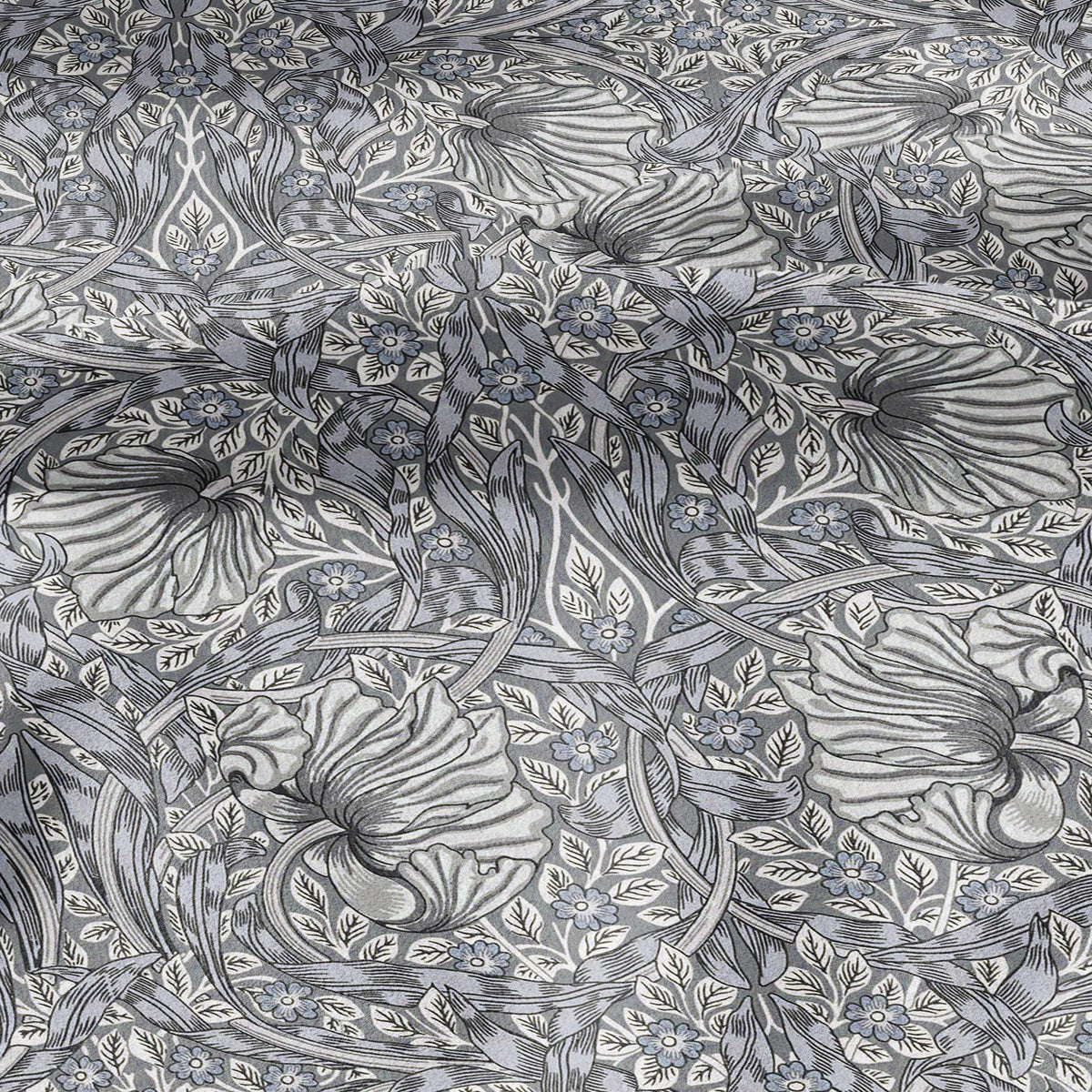 100% LINEN fabric - William Morris Pimpernel grey - British Victorian flax - sewing upholstery home decor or clothing 3815