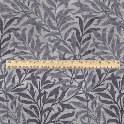 100% LINEN Fabric William Morris Bough Willow - oatmeal natur linen fabric with botanical print - Victorian Art Craft Historical 3186