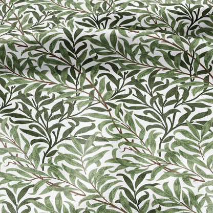 William Morris Willow Bough green print 100% LINEN Fabric - British linen floral upholstery home textile Victorian fabrics 3182