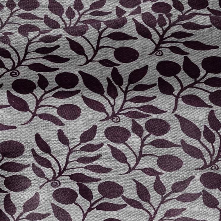 100% LINEN Fabric William Morris Rosehip burgundy gray - oatmeal linen fabric with botanical print - Victorian Art Craft Historical 3291