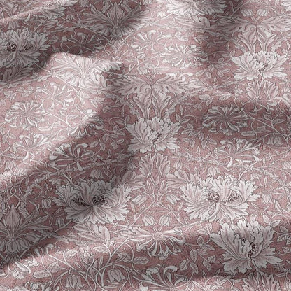 100% linen fabric William Morris Honeysuckle brown print - Victorian Art crafts - Historical pattern fabric upholstery dress making 3264