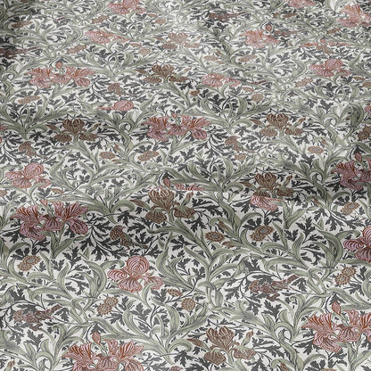 100% LINEN fabric Dearle Iris - Art Nouveau Art crafts linen Fabric - botanical Historical upholstery home textile
