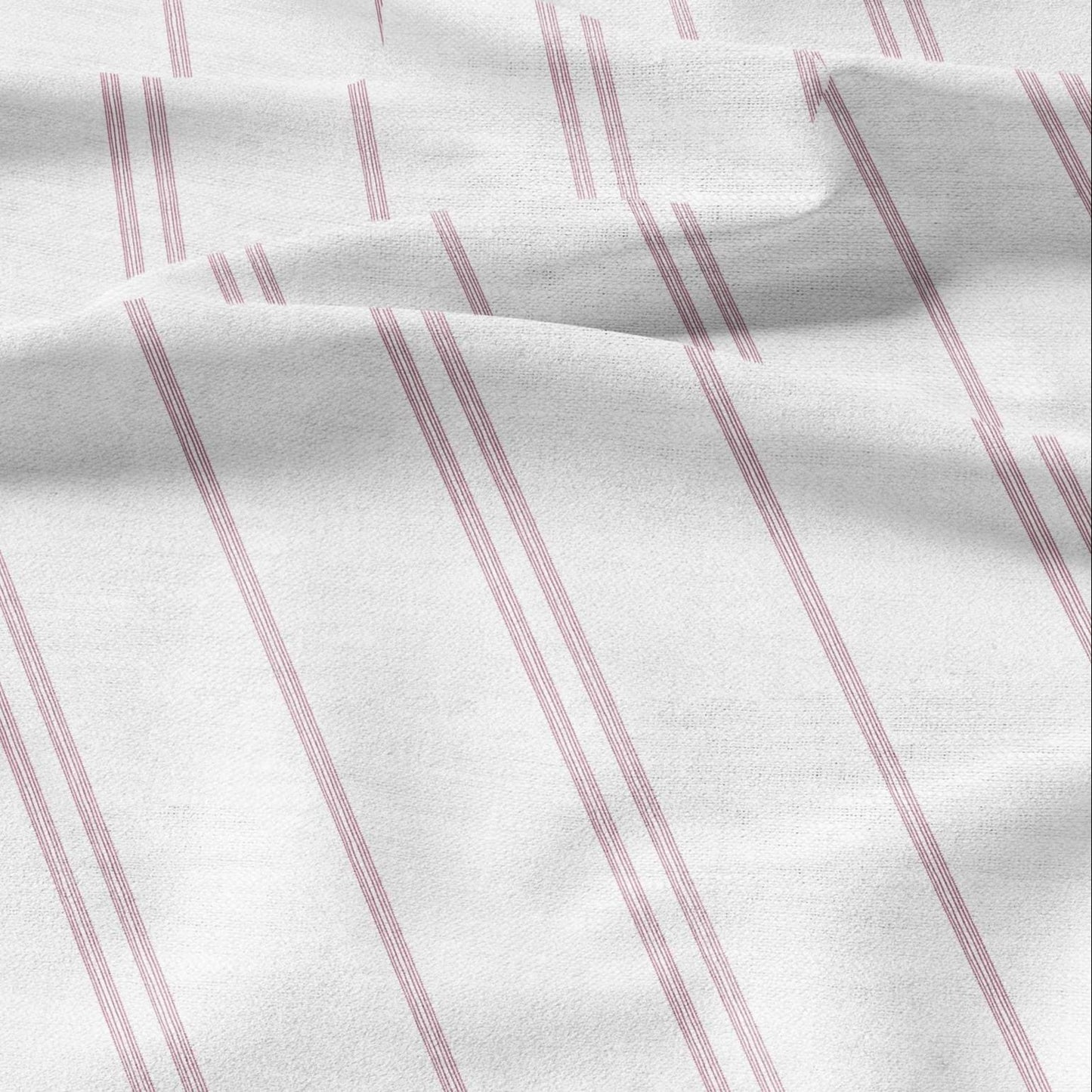 100% LINEN Fabric Herritage red Striped print -  on oatmeal or white linen for upholstery curtains dress making 2844
