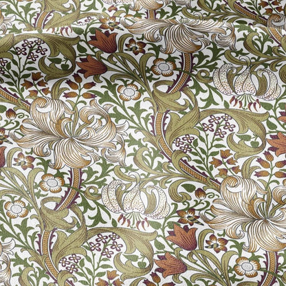 William Morris Willow Golden Lily Beige 100% LINEN Fabric - British linen floral upholstery home textile Victorian fabrics 3241