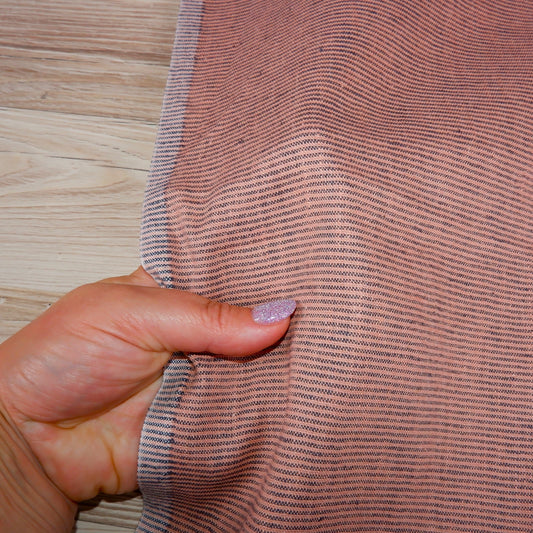 100% pink striped linen fabric - Medium weight - perfect for clothing, curtains or home textile - fabric for home decor craft projects