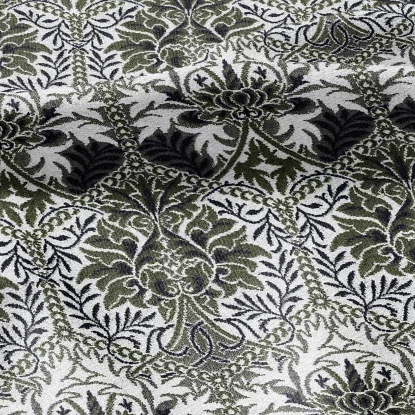 William Morris Honeycomb green print 100% LINEN Fabric - British linen floral upholstery home textile Victorian fabrics 3225