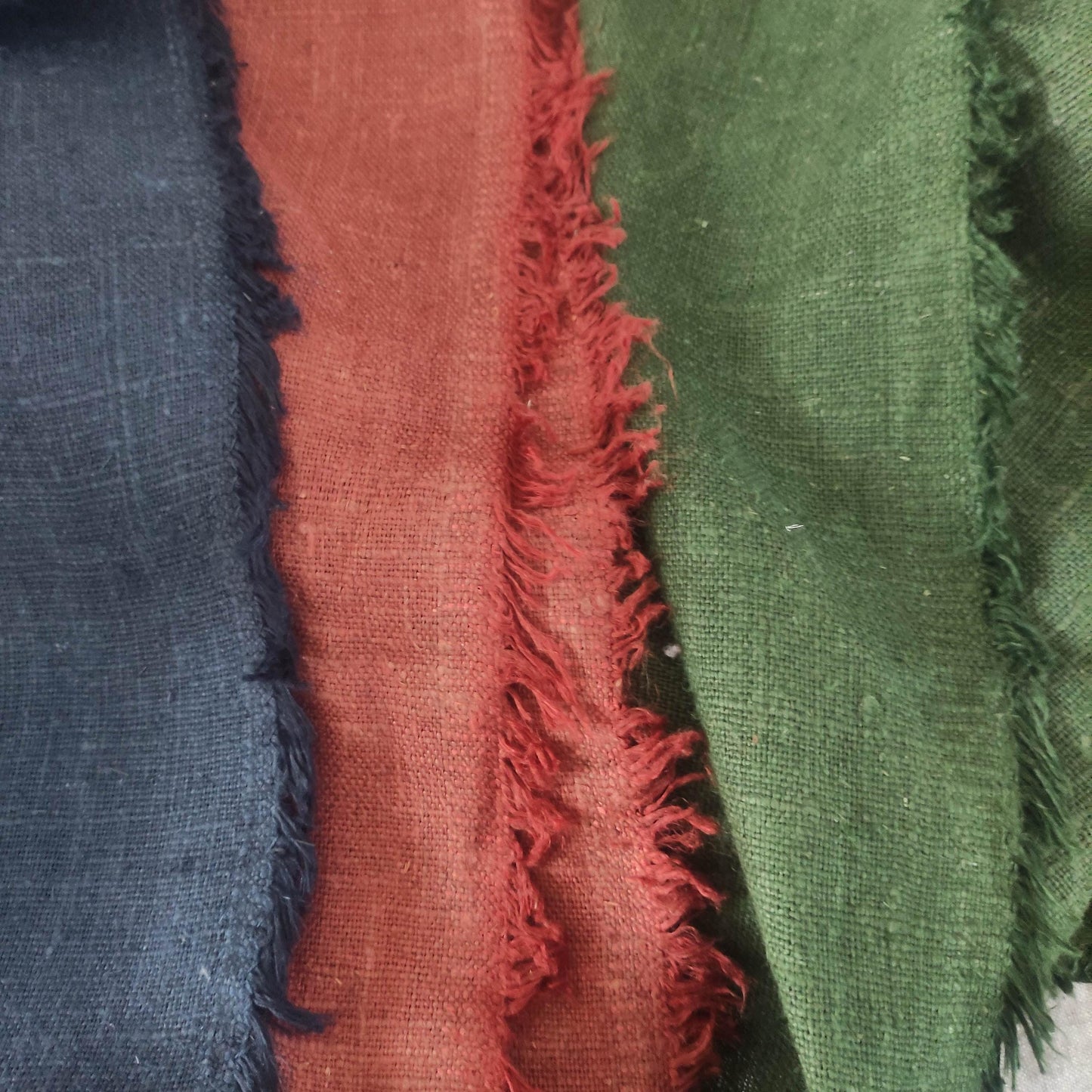 Linen fabric - extra heavy - rustic coarse natural Lithuanian linen - washed natural black red green blue