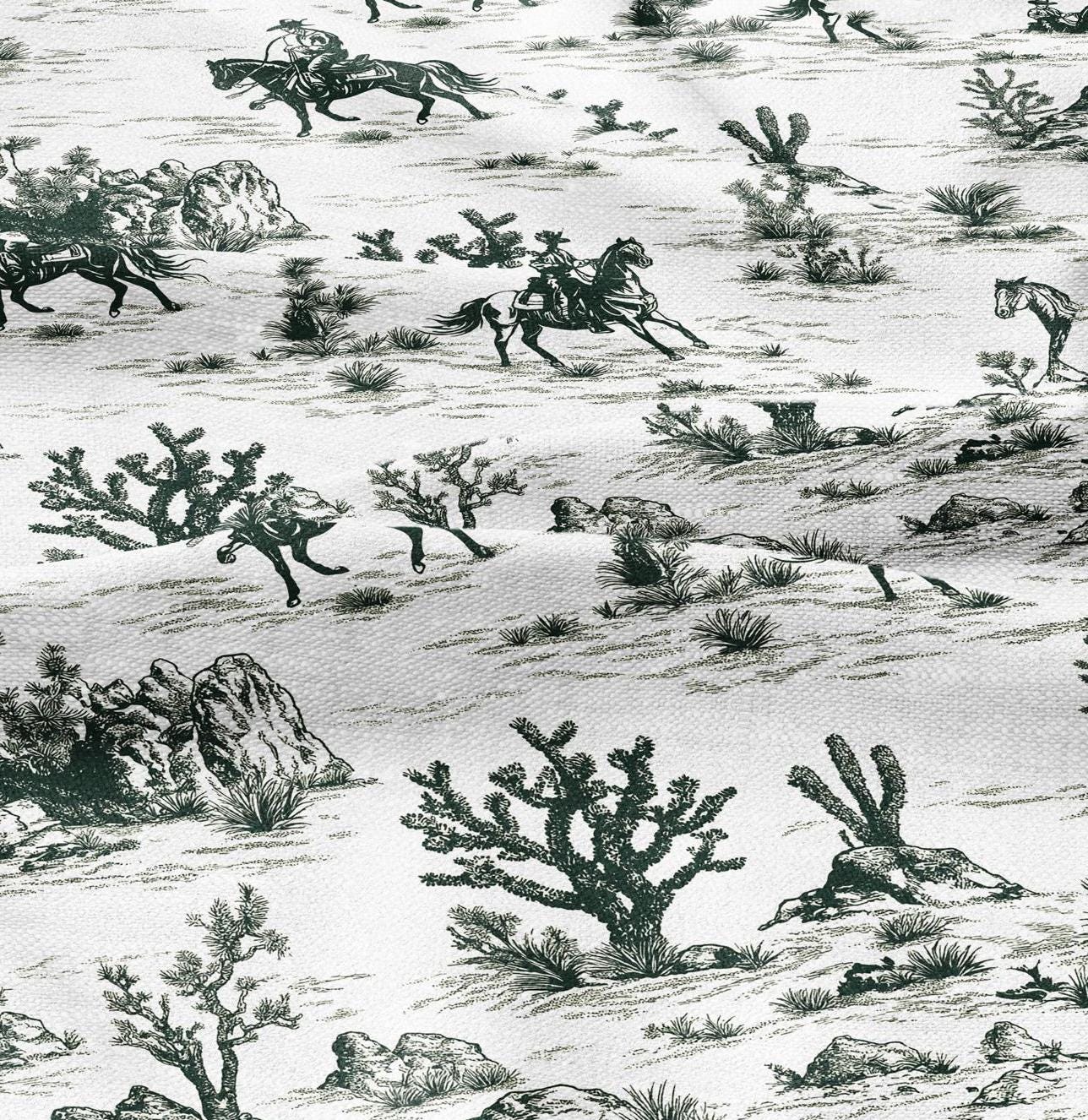 100% LINEN Fabric Cowboy in desert cactus - linen Fabric by the Yard by LithuanianLinen for upholstery dressmaking curtains home textile