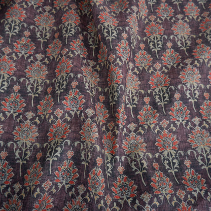100% LINEN Fabric in floral block print - botanical linen fabric for upholstery home decor curtains dress making pillowcases 2348