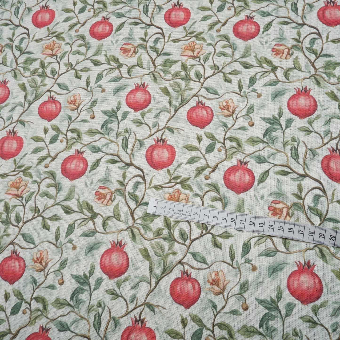 100% LINEN Fabric Pomegranate pattern - floral botanical Fruit heavy linen fabric for upholstery home decor clothing dressmaking