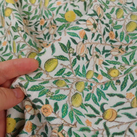 William morris Pomegranate 100% LINEN Art and crafts Fabric, William Morris 200gsm flax linen fabric Strawberry thief Willow