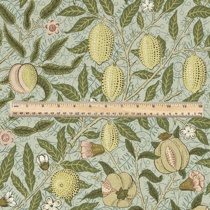 William Morris Fruits 100% LINEN Fabric pale green - British floral upholstery - lemon Pomegranate home textile Victorian fabrics 3184