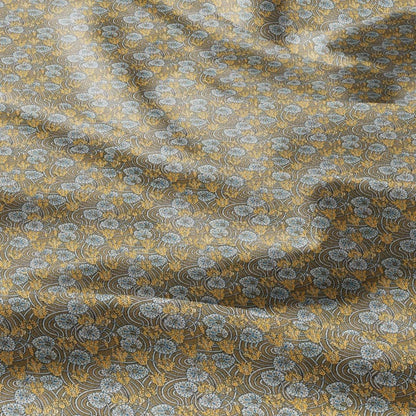100% linen Art Nouveau Print fabric for Curtain Upholstery Cushion - Floral fabric Cyclamen - fabric material for dress making sewing