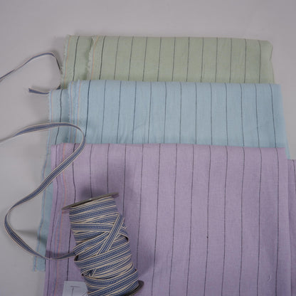 Premium Linen striped Fabric in pale pink | Toulouse stripe Medium weight multicolor stripes  Copenhagen Stripe