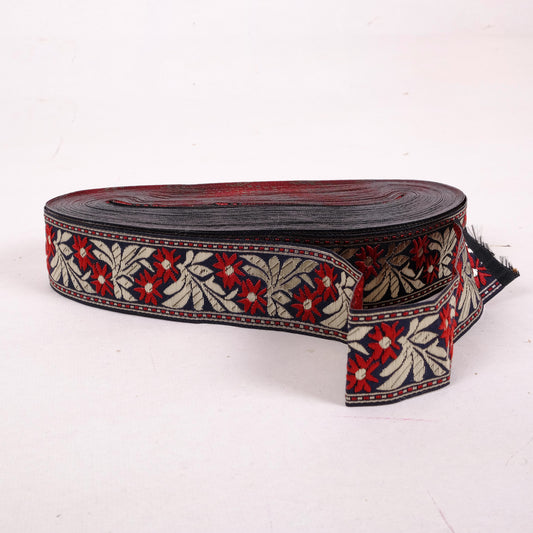 zilvitis - Floral ribbon - dark red 40mm - 1140S