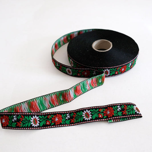 Avens Black - Floral ribbon  25mm - 1424S