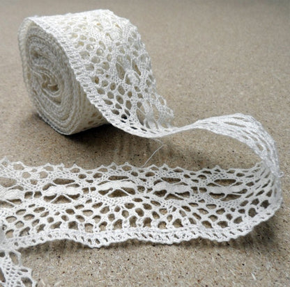 Asta Linen lace - white 60mm - 1162L