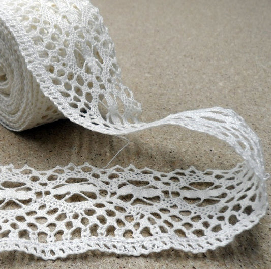 Asta Linen lace - white 60mm - 1162L