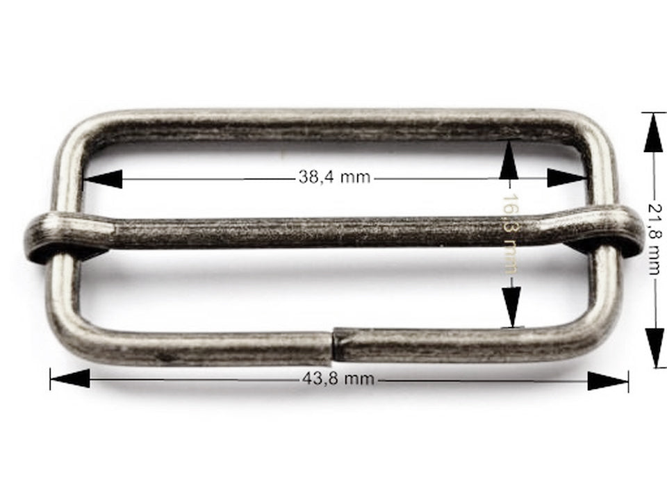 Adjuster Buckle width 38 mm  - silver color