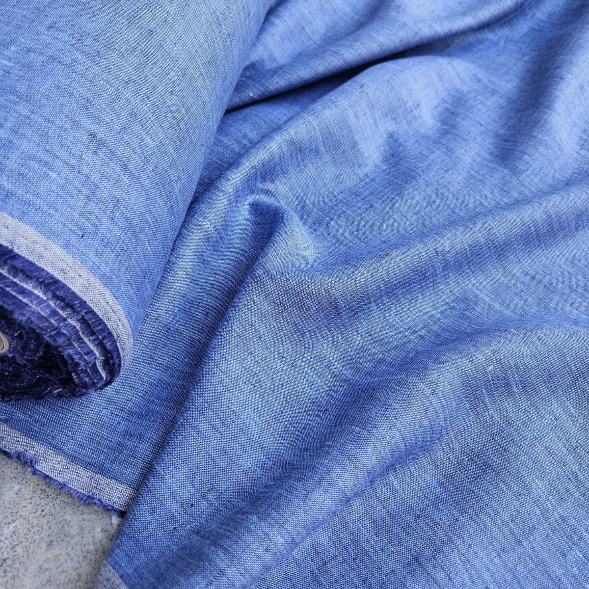 Chabre blue - linen fabric - 588M
